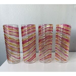 Colorful swirl acrylic tumblers / retro-style drinkware Set Rare